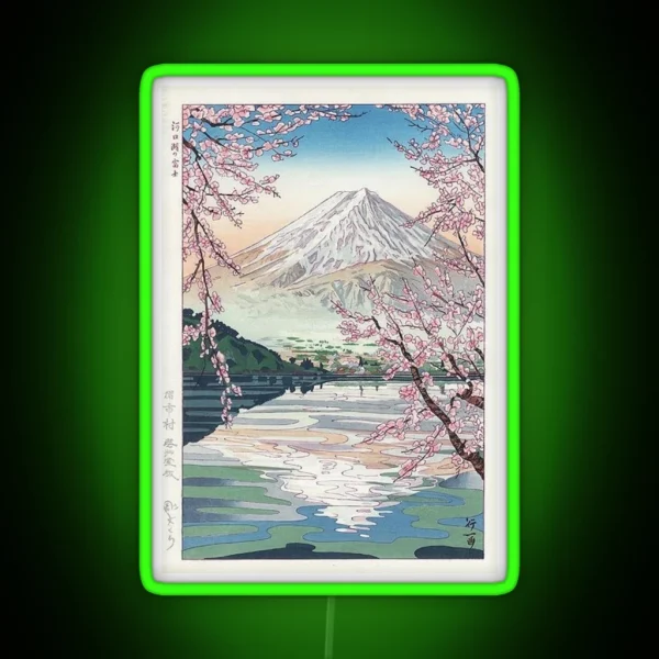 Mount Fuji Cherry Blossom RGB Neon Sign