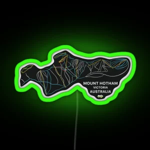 Mount Hotham Australian Mountain Resort Skiing Trail Map Light RGB Neon Sign