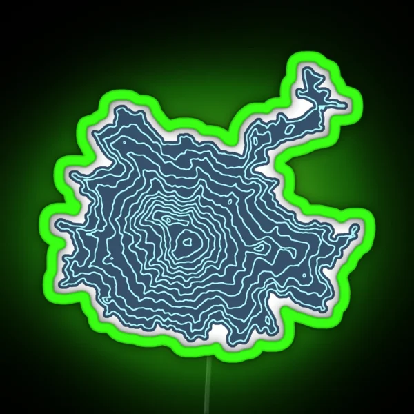 Mount Rainier Washington Topographic Map RGB Neon Sign