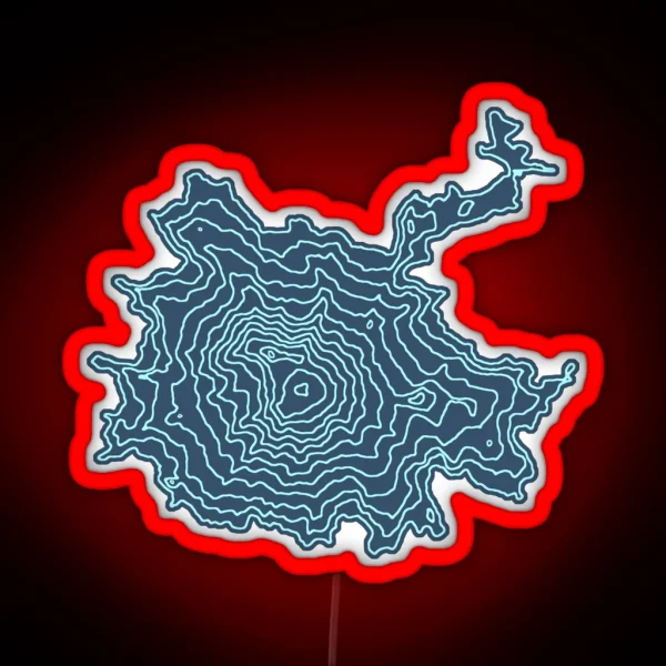 Mount Rainier Washington Topographic Map RGB Neon Sign