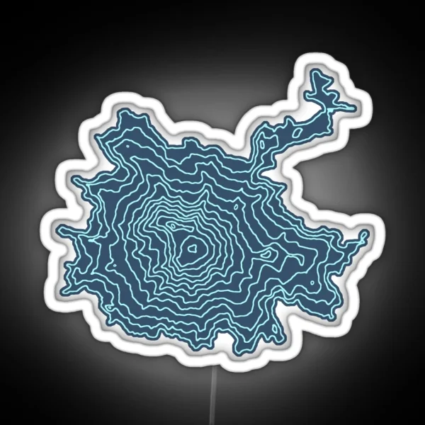 Mount Rainier Washington Topographic Map RGB Neon Sign