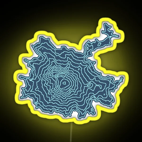 Mount Rainier Washington Topographic Map RGB Neon Sign