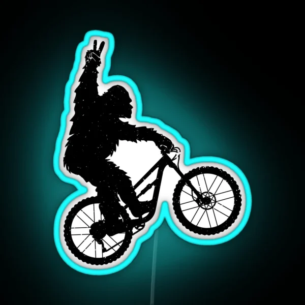 Mountain Bike Bigfoot MTB Biking Cycling Funny Biker Present RGB Neon Sign