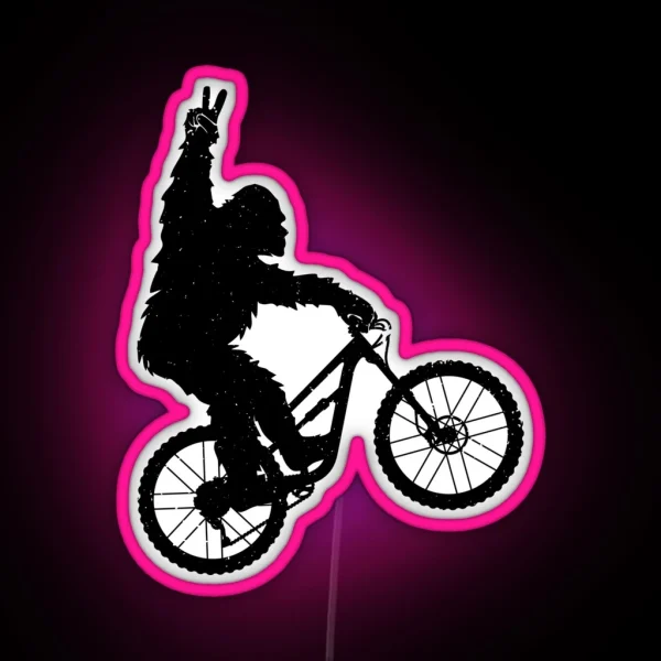 Mountain Bike Bigfoot MTB Biking Cycling Funny Biker Present RGB Neon Sign