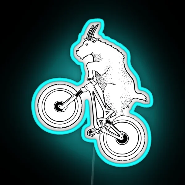 Mountain Bike Goat RGB Neon Sign