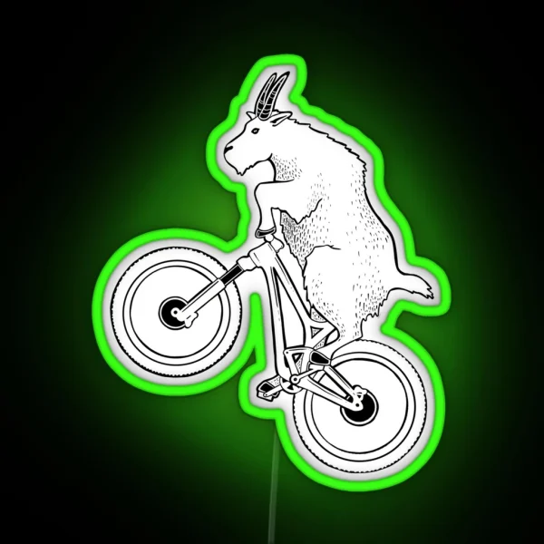 Mountain Bike Goat RGB Neon Sign