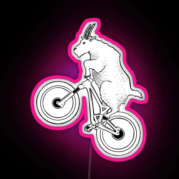 Mountain Bike Goat RGB Neon Sign