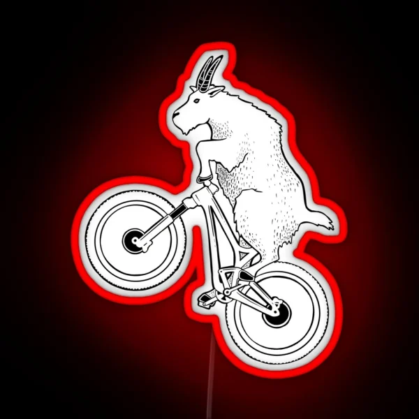 Mountain Bike Goat RGB Neon Sign