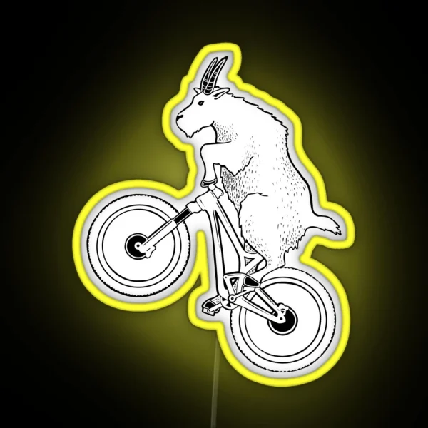 Mountain Bike Goat RGB Neon Sign