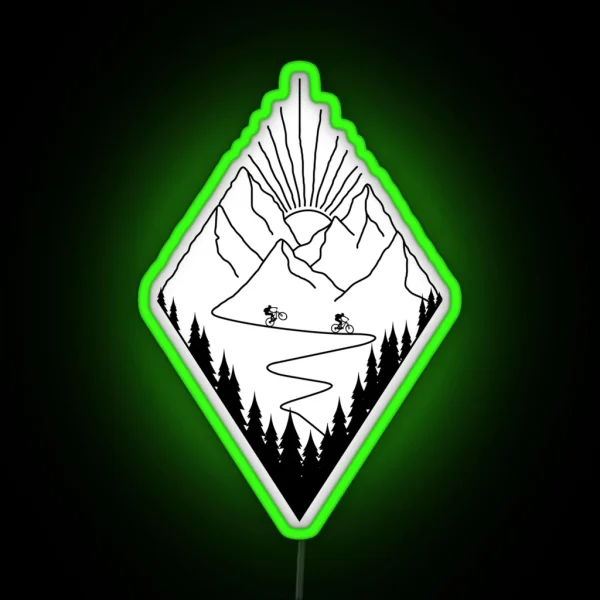 Mountain Biking Mountain Bike Cycling Bicycle Cyclist RGB Neon Sign