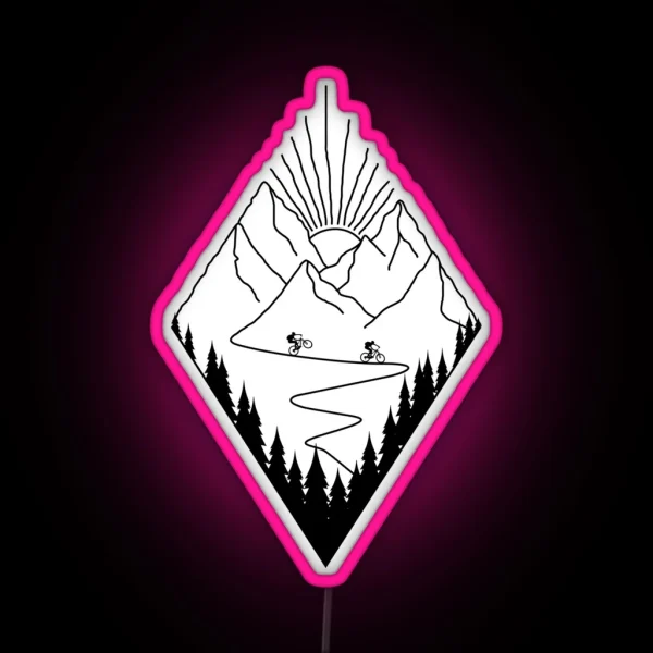 Mountain Biking Mountain Bike Cycling Bicycle Cyclist RGB Neon Sign