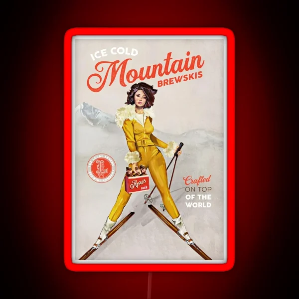 Mountain Brewskis Pinup Girl RGB Neon Sign