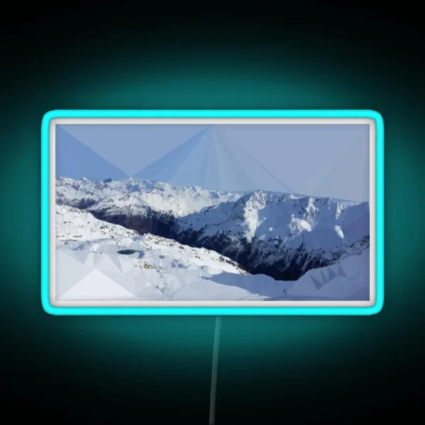 Mountain Low Poly RGB Neon Sign