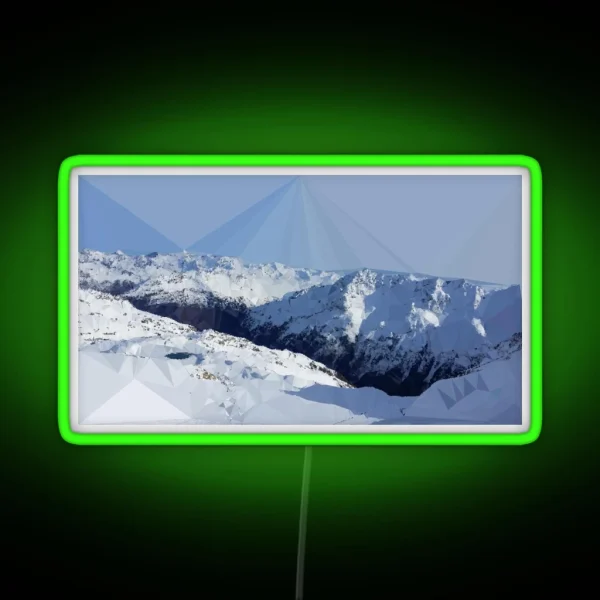 Mountain Low Poly RGB Neon Sign