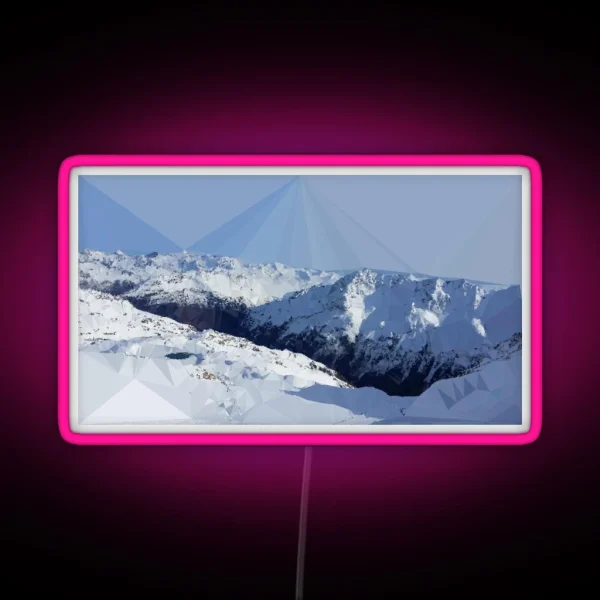 Mountain Low Poly RGB Neon Sign