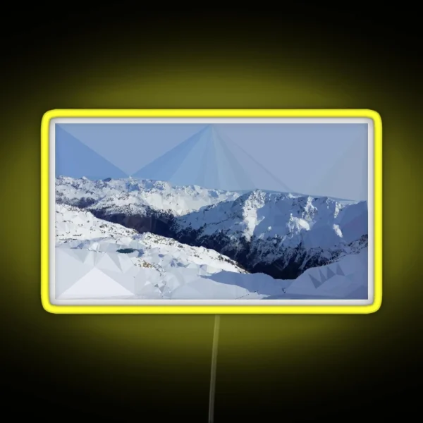 Mountain Low Poly RGB Neon Sign