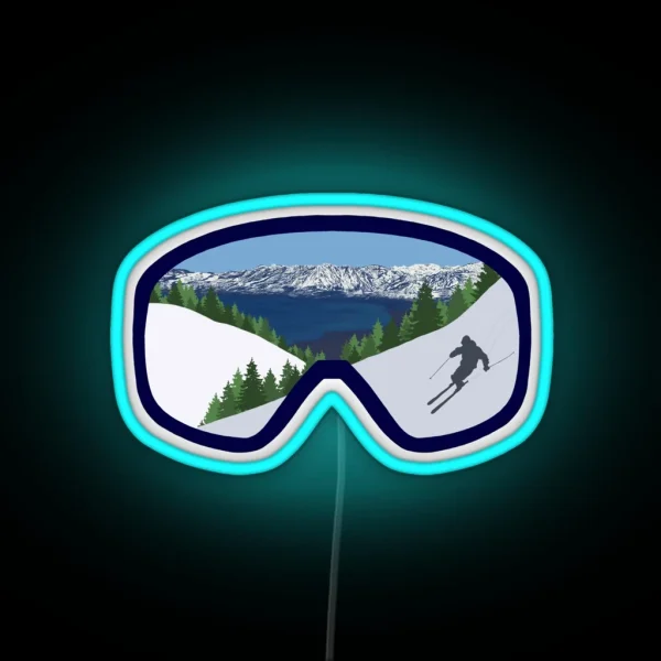 Mountain Ski Goggles RGB Neon Sign