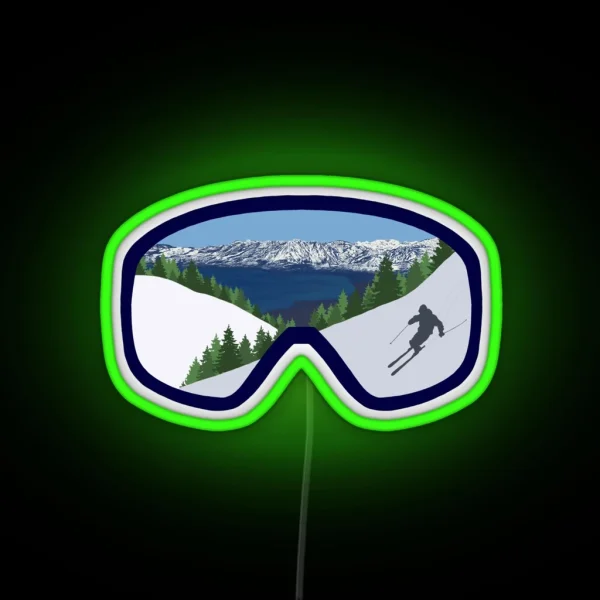 Mountain Ski Goggles RGB Neon Sign