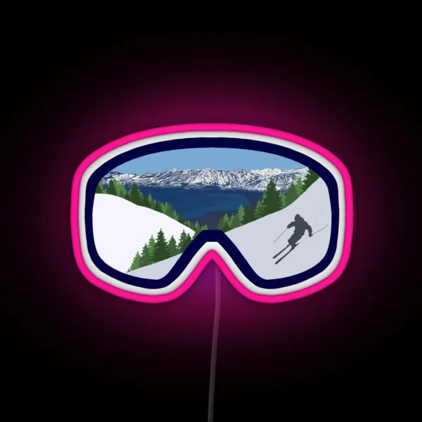 Mountain Ski Goggles RGB Neon Sign