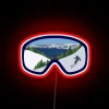 Eye-catching LED mountain ski goggles inspired decorative room sign