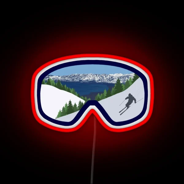 Mountain Ski Goggles RGB Neon Sign