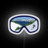 Eye protection for snow sports enthusiasts with vibrant colored LED lighting