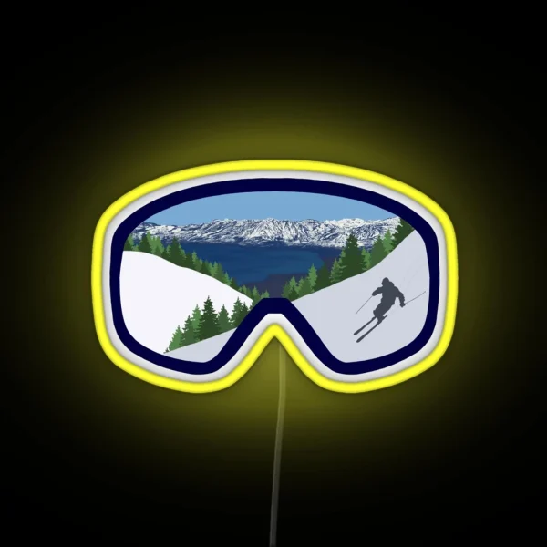 Mountain Ski Goggles RGB Neon Sign