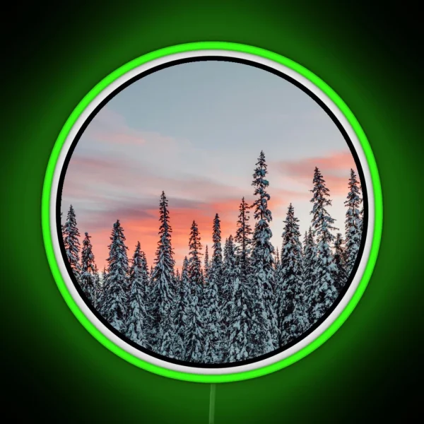Mountain Sunset View RGB Neon Sign