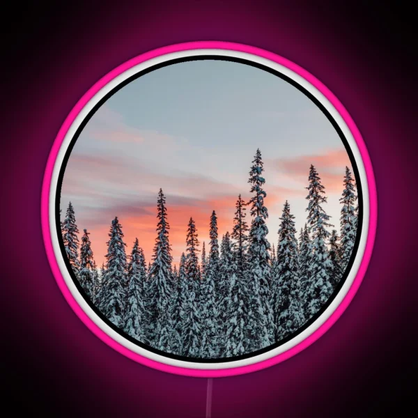 Mountain Sunset View RGB Neon Sign