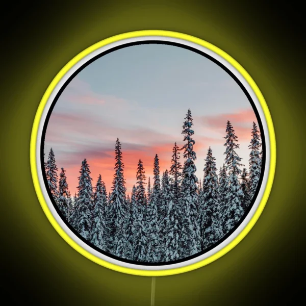 Mountain Sunset View RGB Neon Sign