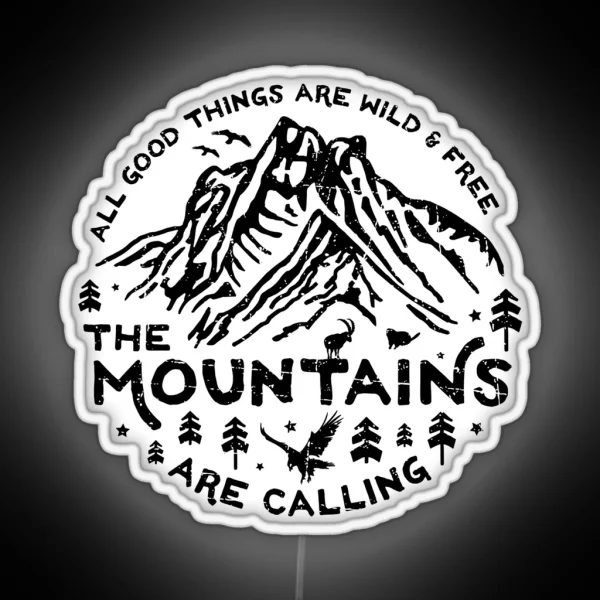Mountains Are Calling RGB Neon Sign