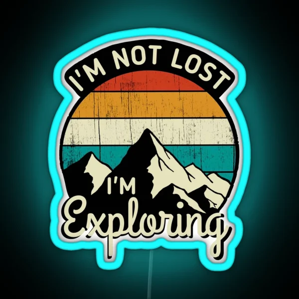 Mountains Exploring RGB Neon Sign