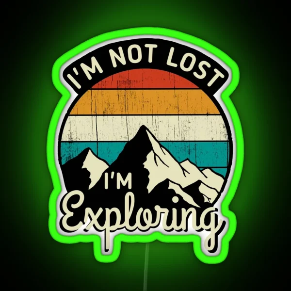 Mountains Exploring RGB Neon Sign