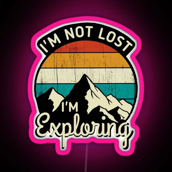 Mountains Exploring RGB Neon Sign