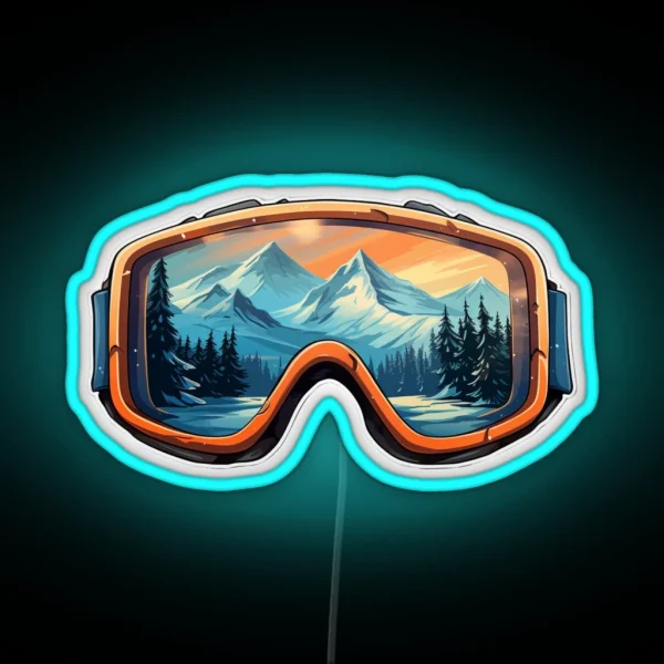 Mountains Ski Goggles Led RGB Neon Sign