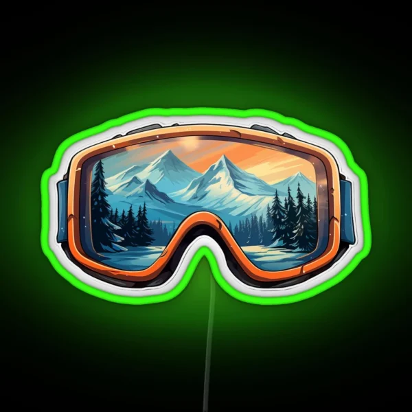 Mountains Ski Goggles Led RGB Neon Sign