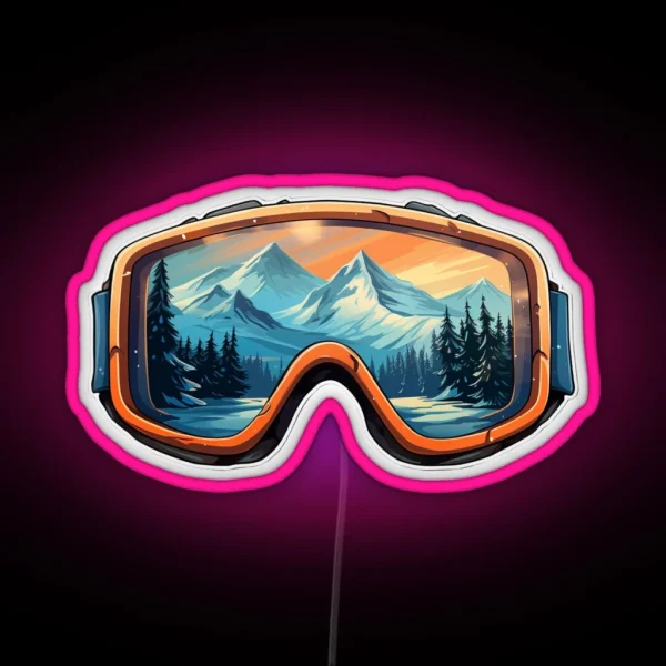 Mountains Ski Goggles Led RGB Neon Sign