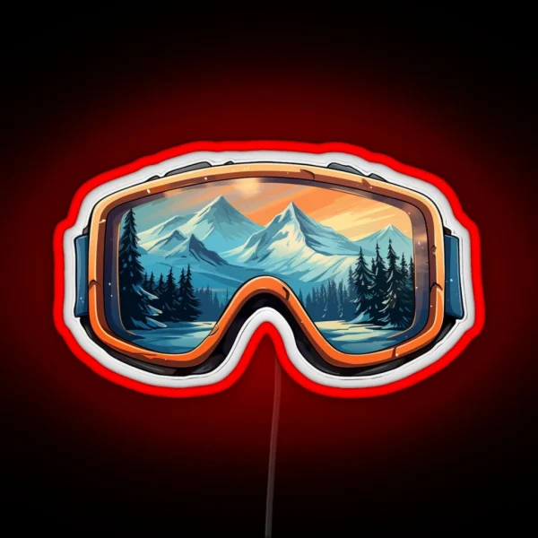Mountains Ski Goggles Led RGB Neon Sign