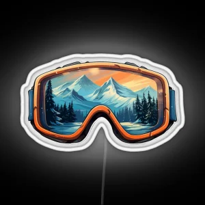 Mountains Ski Goggles Led RGB Neon Sign