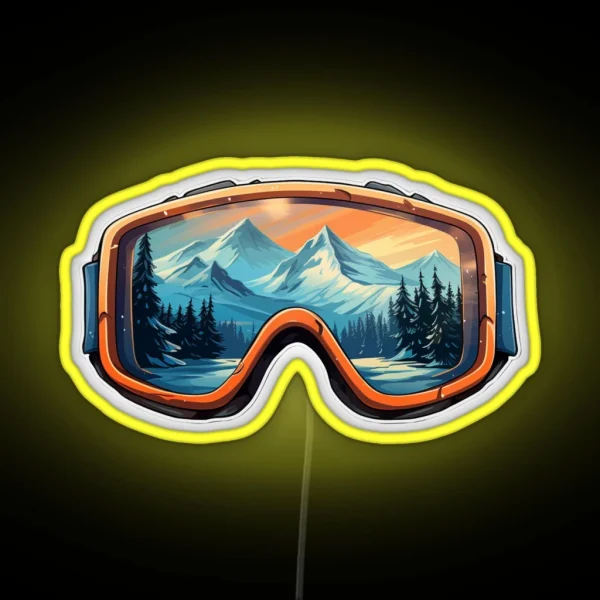 Mountains Ski Goggles Led RGB Neon Sign