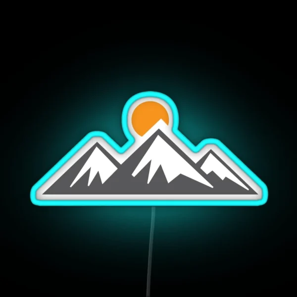 Mountains With Sun RGB Neon Sign