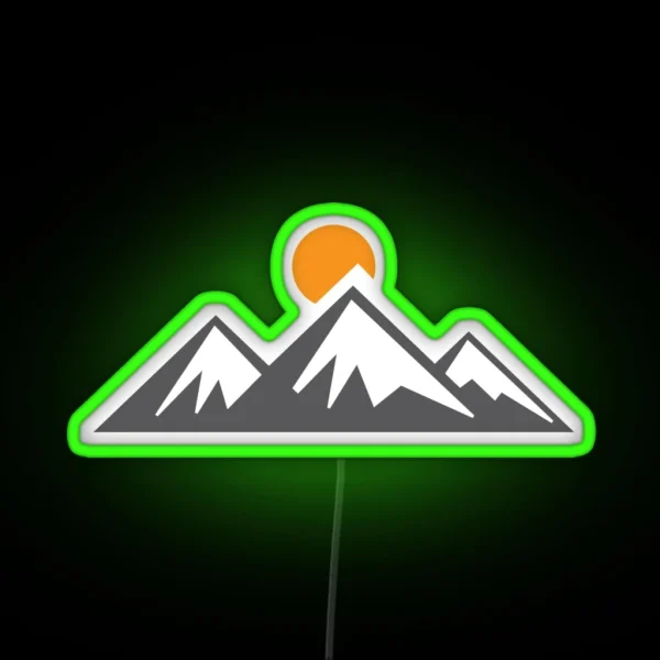 Mountains With Sun RGB Neon Sign