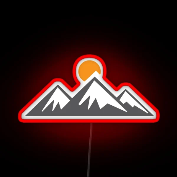 Mountains With Sun RGB Neon Sign