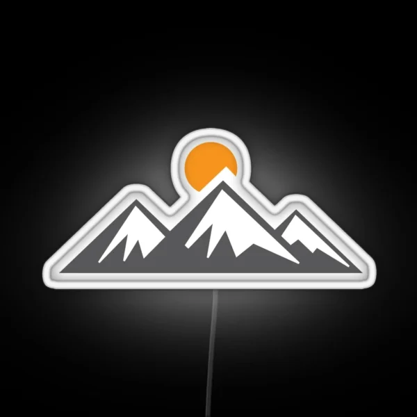 Mountains With Sun RGB Neon Sign