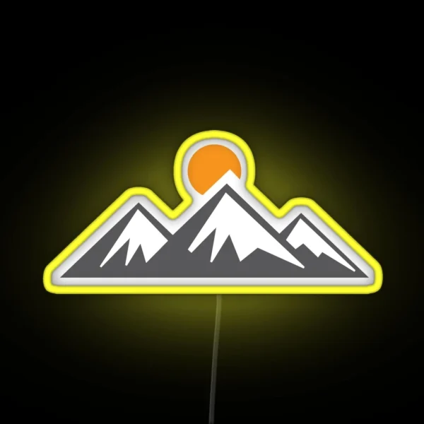 Mountains With Sun RGB Neon Sign