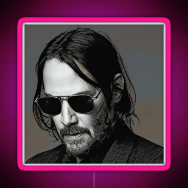 Movie Star Keanu Reeves RGB Neon Sign
