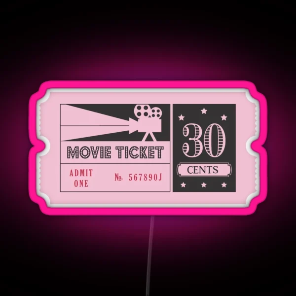 Movie Ticket RGB Neon Sign