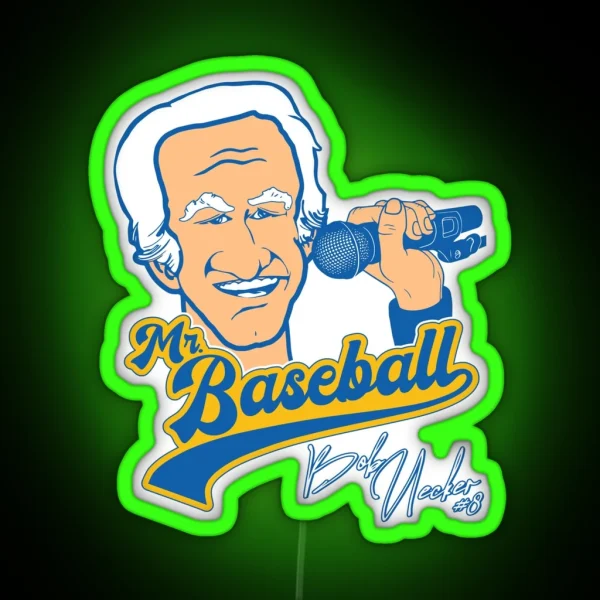Mr Baseball Brewers Bob Uecker Baseball Tribute RGB Neon Sign