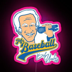 Mr Baseball Brewers Bob Uecker Baseball Tribute RGB Neon Sign