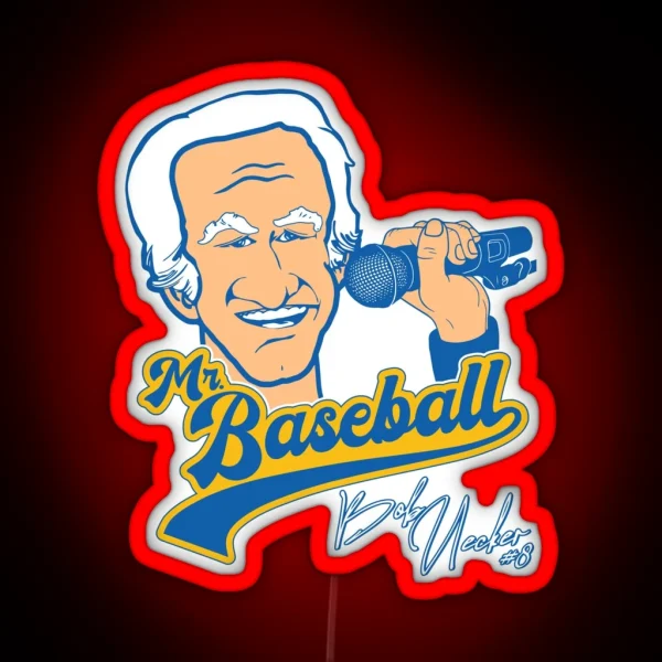 Mr Baseball Brewers Bob Uecker Baseball Tribute RGB Neon Sign